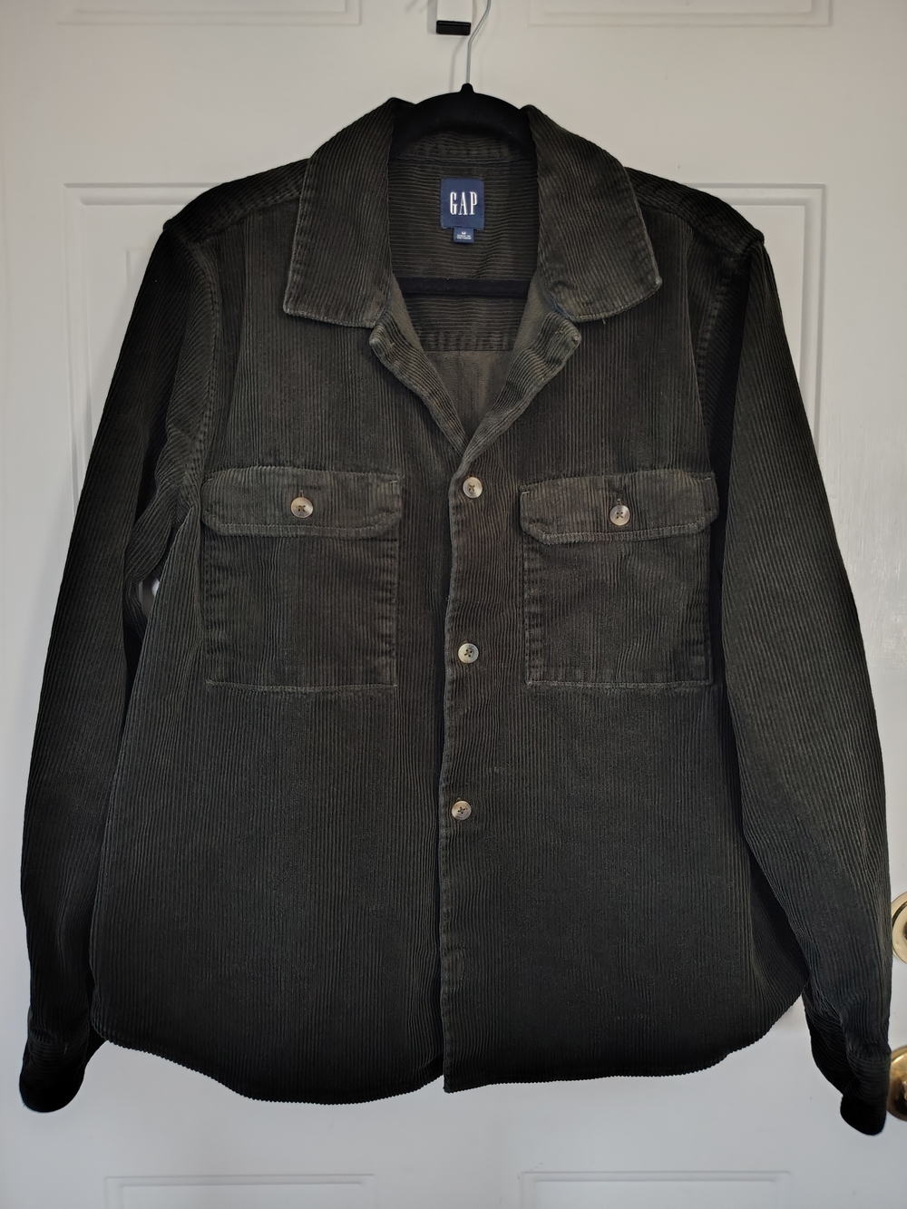 GAP Olive Green Corduroy Button Down Shirt Jacket Shacket Size M